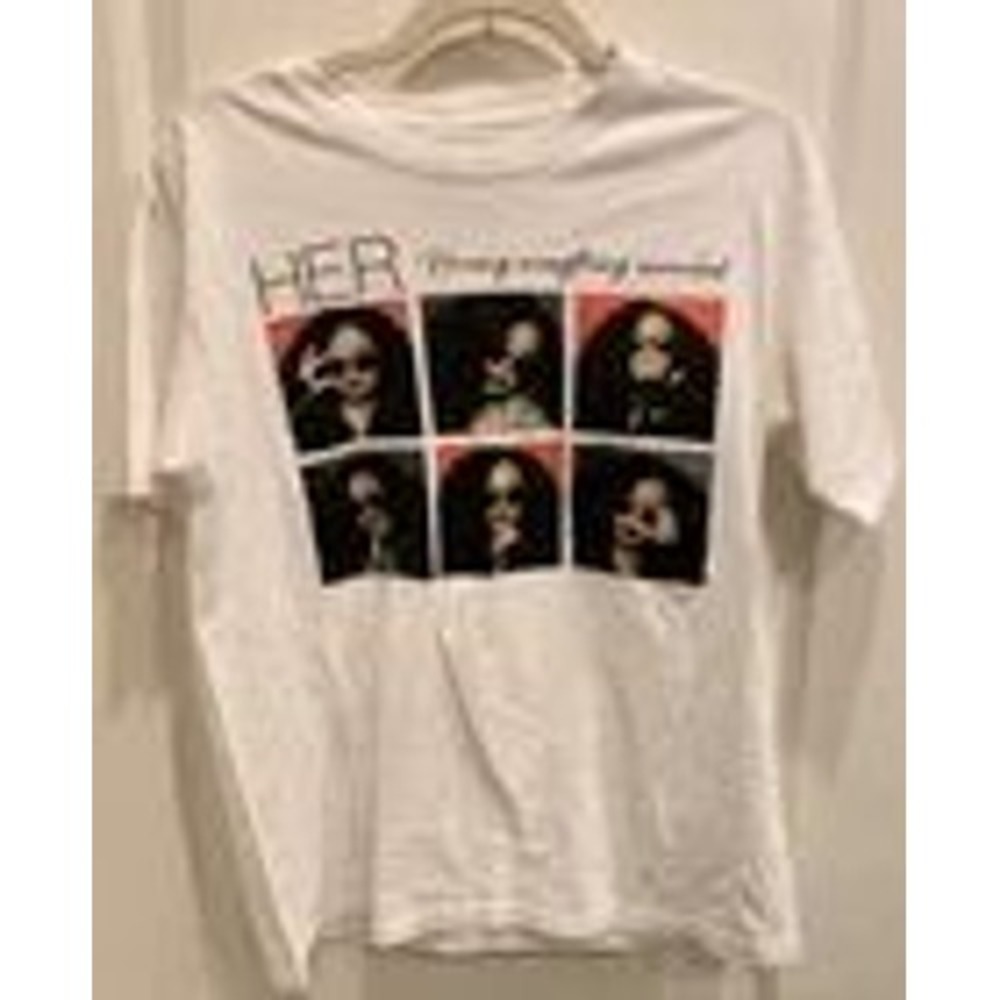 H.E.R. Graphic‎ T-Shirt Singer Songwriter Album Cover White Tee Shirt M/M